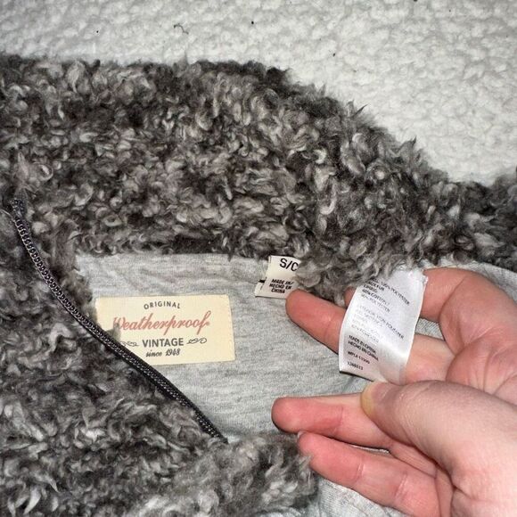 Original Weatherproof Gray Sherpa Cozy Quarter Zip Sweater Small EUC - Picture 7 of 11